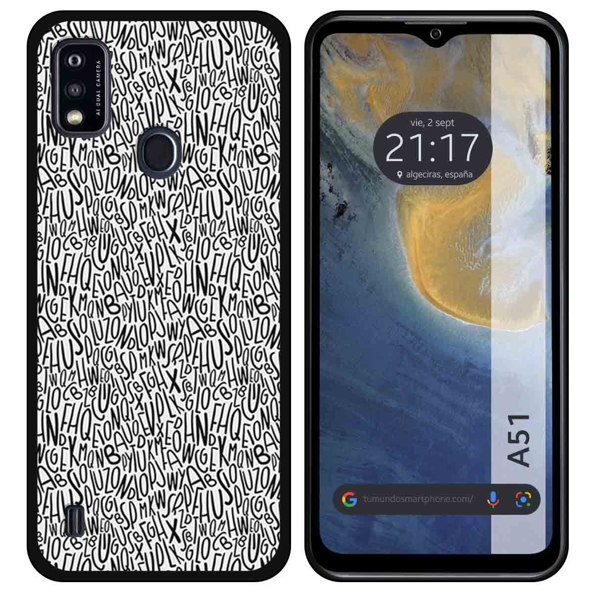 Funda Silicona para ZTE Blade A51 diseño Letras Dibujos