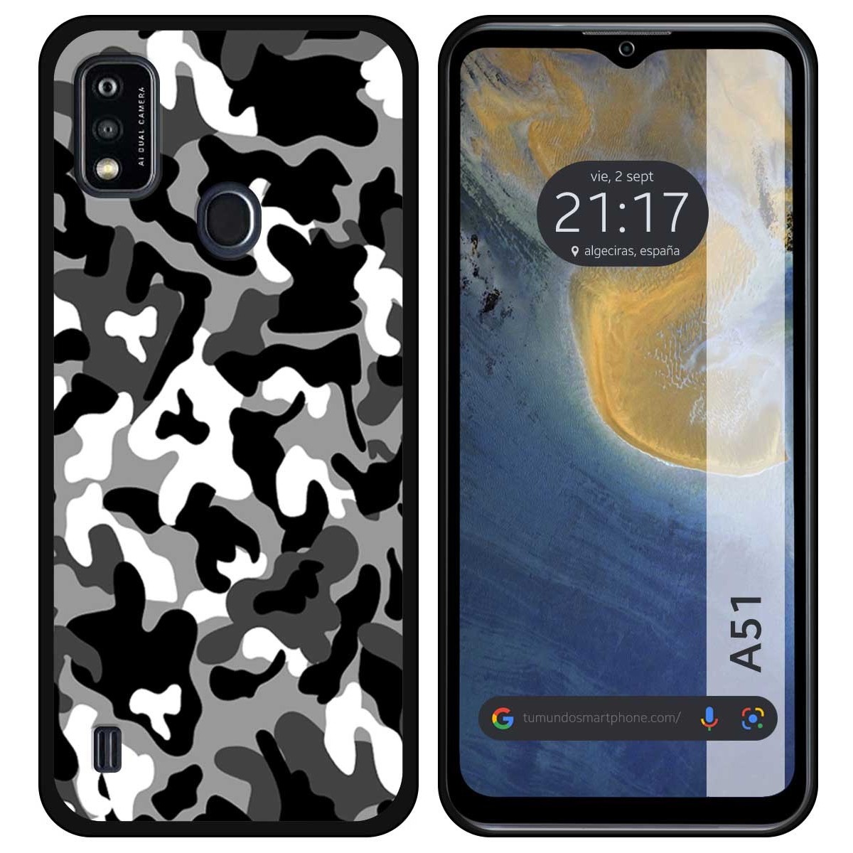 Funda Silicona para ZTE Blade A51 diseño Snow Camuflaje Dibujos