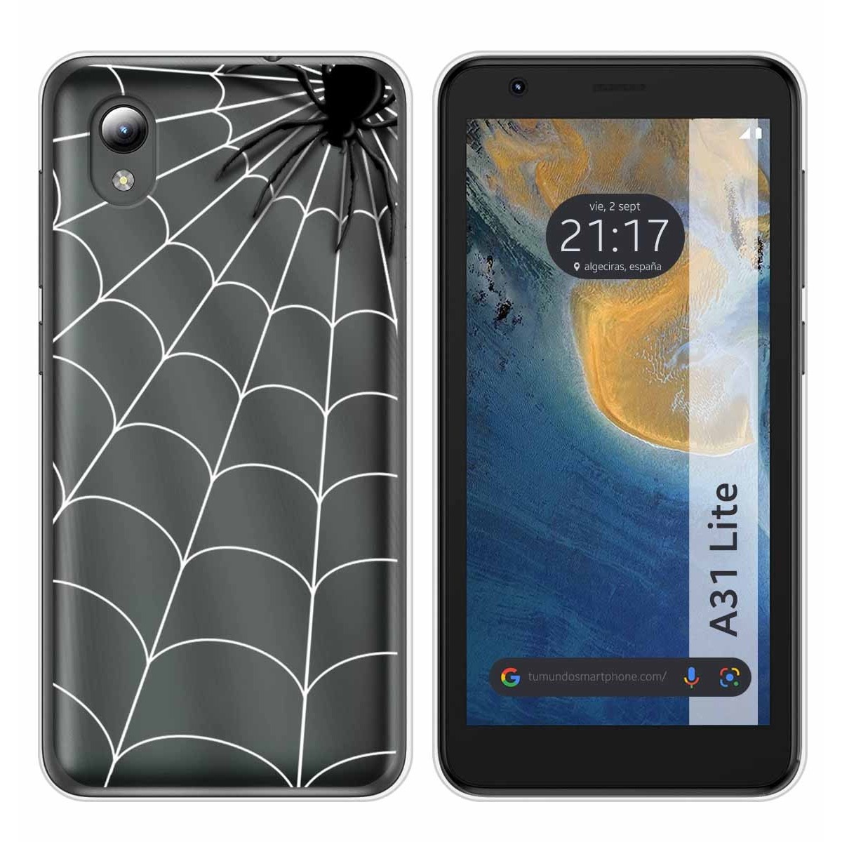 Funda Silicona Transparente para ZTE Blade A31 Lite diseño Araña Dibujos