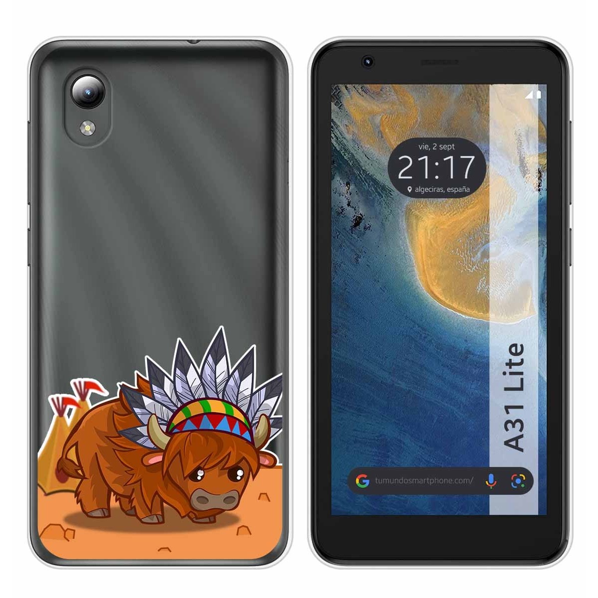 Funda Silicona Transparente para ZTE Blade A31 Lite diseño Bufalo Dibujos