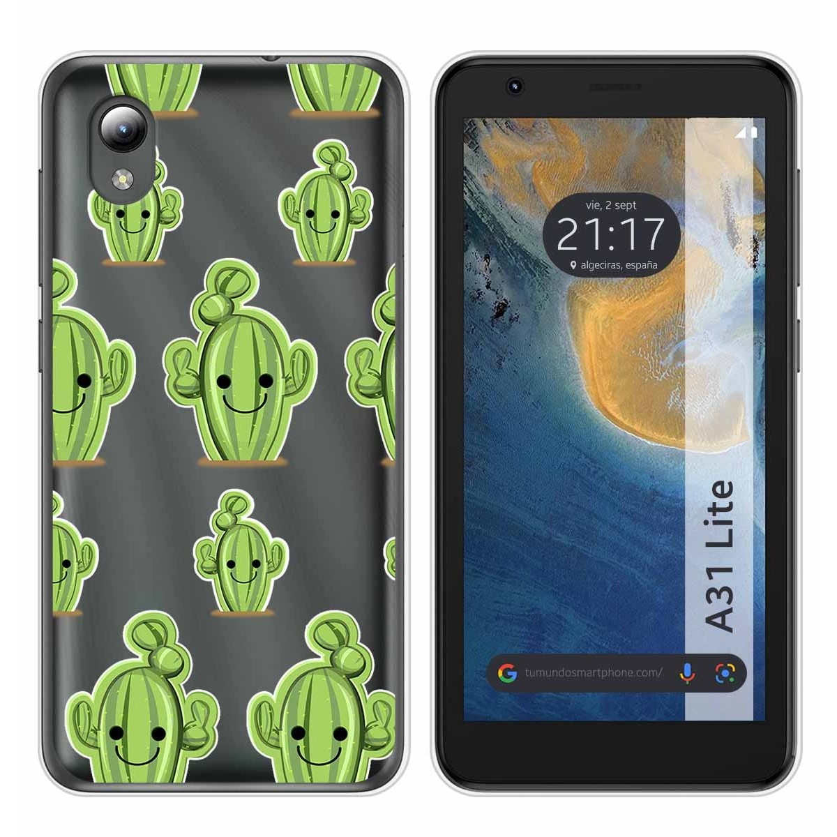 Funda Silicona Transparente para ZTE Blade A31 Lite diseño Cactus Dibujos