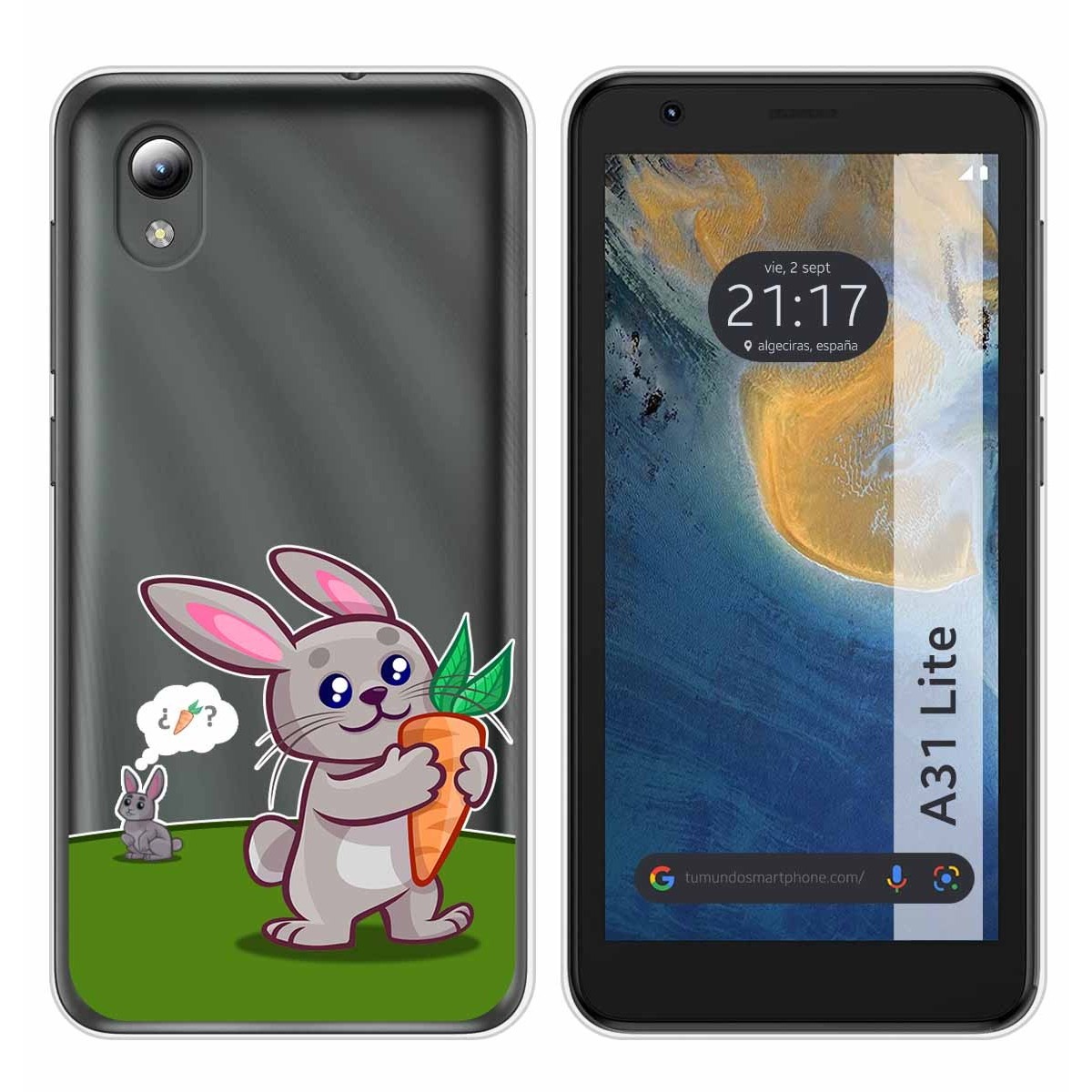 Funda Silicona Transparente para ZTE Blade A31 Lite diseño Conejo Dibujos