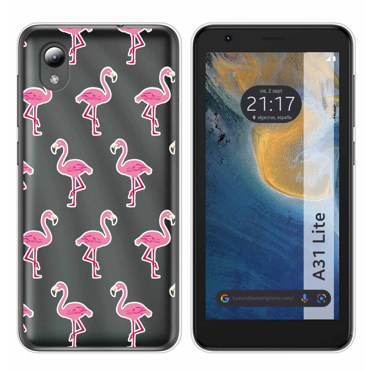 Funda Silicona Transparente para ZTE Blade A31 Lite diseño Flamenco Dibujos