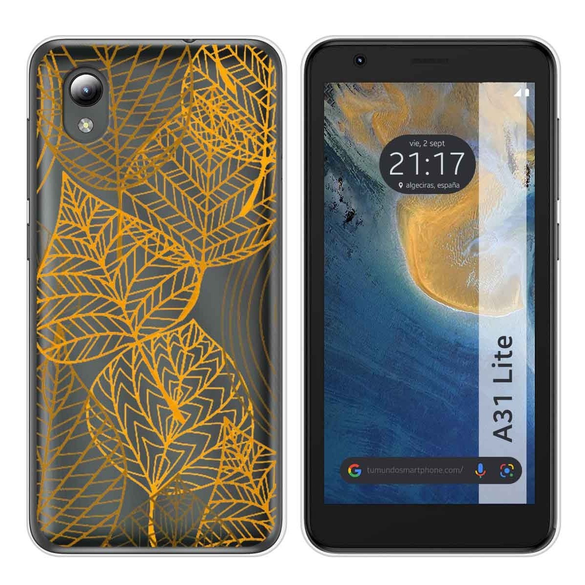 Funda Silicona Transparente para ZTE Blade A31 Lite diseño Hojas Dibujos