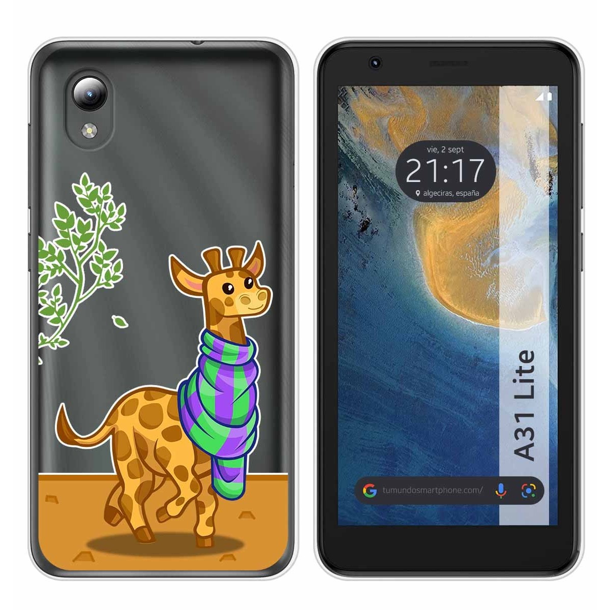 Funda Silicona Transparente para ZTE Blade A31 Lite diseño Jirafa Dibujos