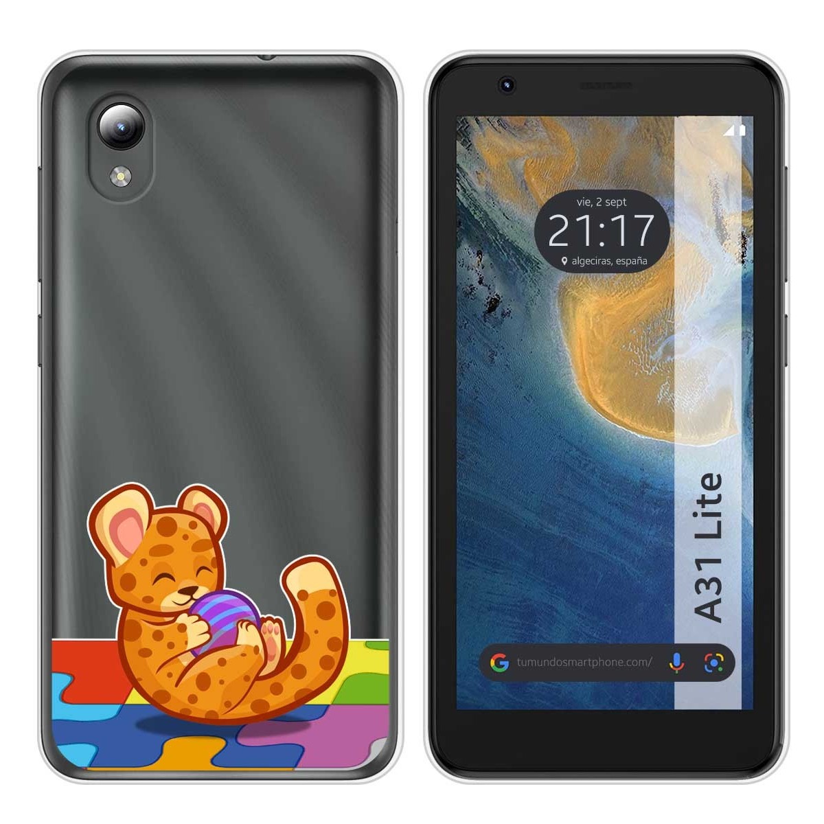 Funda Silicona Transparente para ZTE Blade A31 Lite diseño Leopardo Dibujos