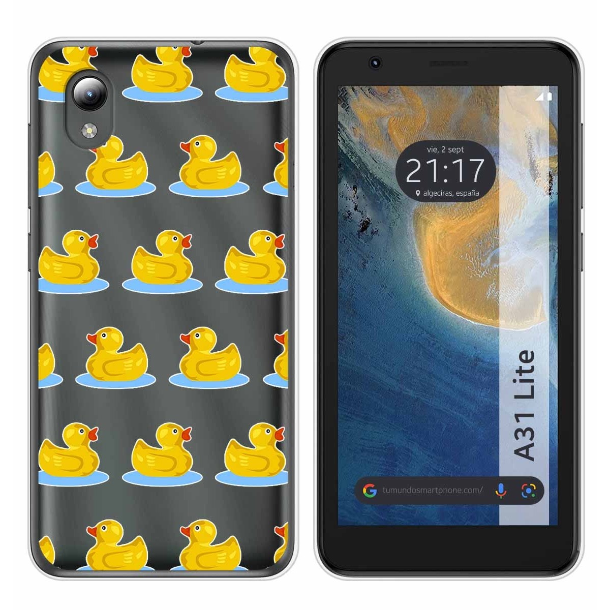 Funda Silicona Transparente para ZTE Blade A31 Lite diseño Pato Dibujos