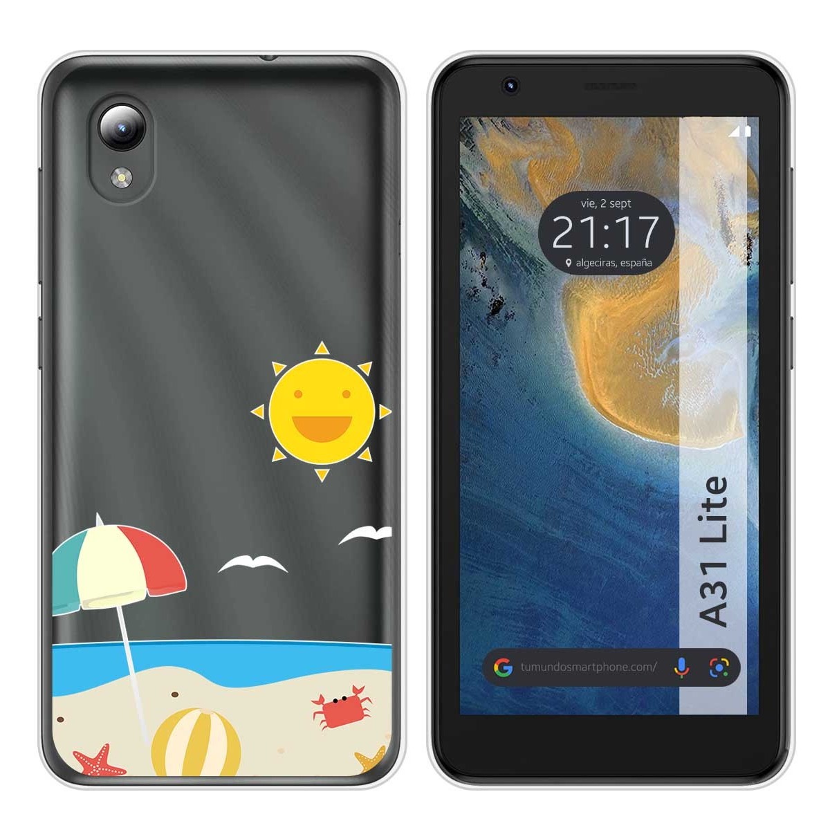 Funda Silicona Transparente para ZTE Blade A31 Lite diseño Playa Dibujos