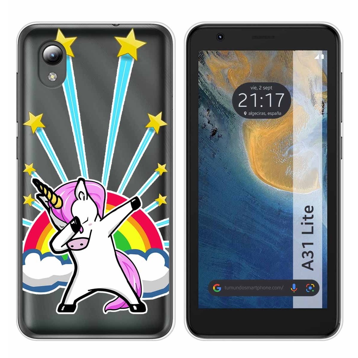 Funda Silicona Transparente para ZTE Blade A31 Lite diseño Unicornio Dibujos