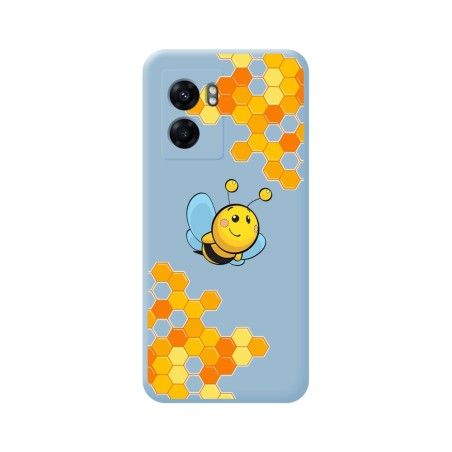 Funda Silicona Líquida Azul para Oppo A77 5G diseño Abeja Dibujos