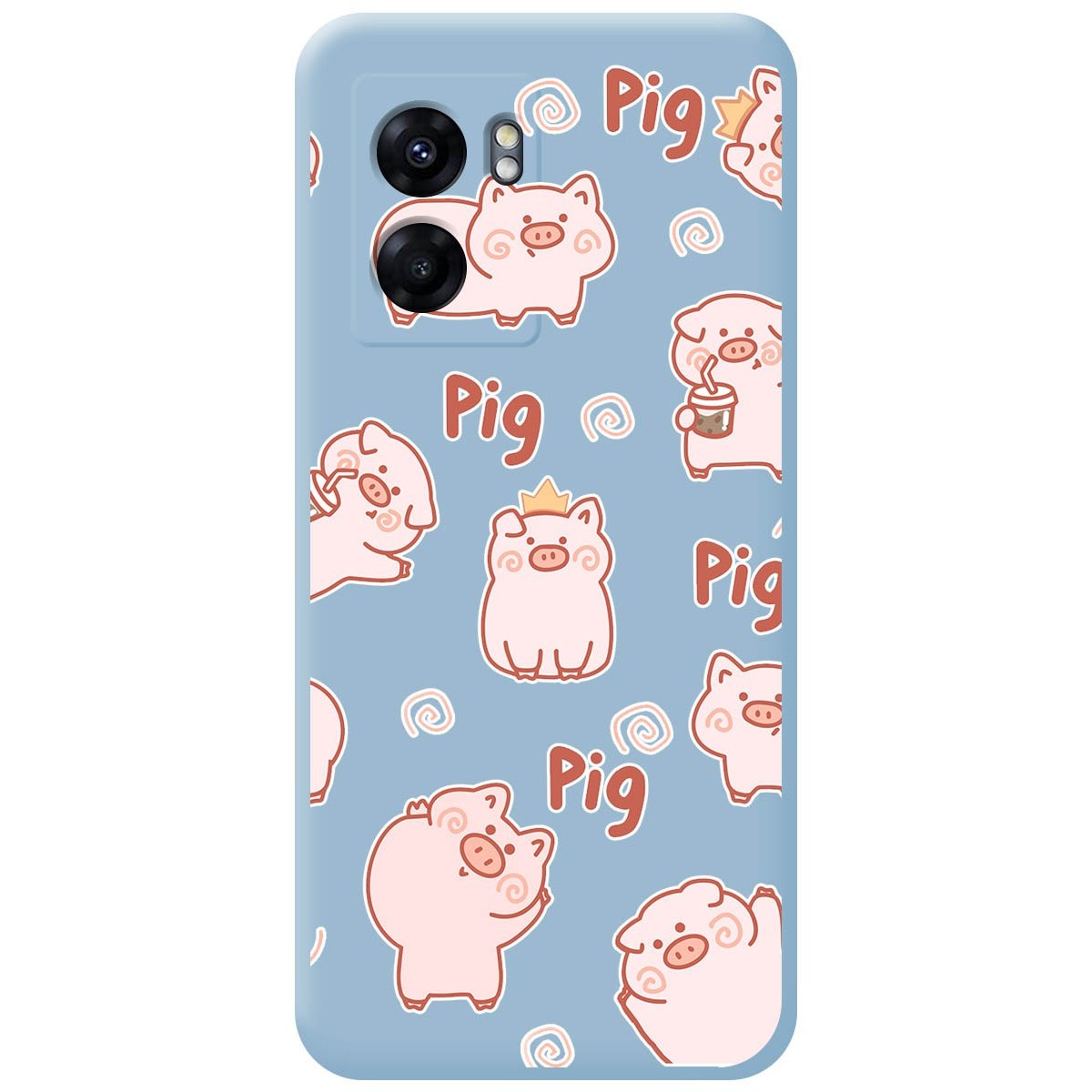 Funda Silicona Líquida Azul para Oppo A77 5G diseño Cerdos Dibujos