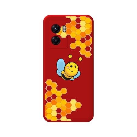 Funda Silicona Líquida Roja para Oppo A77 5G diseño Abeja Dibujos