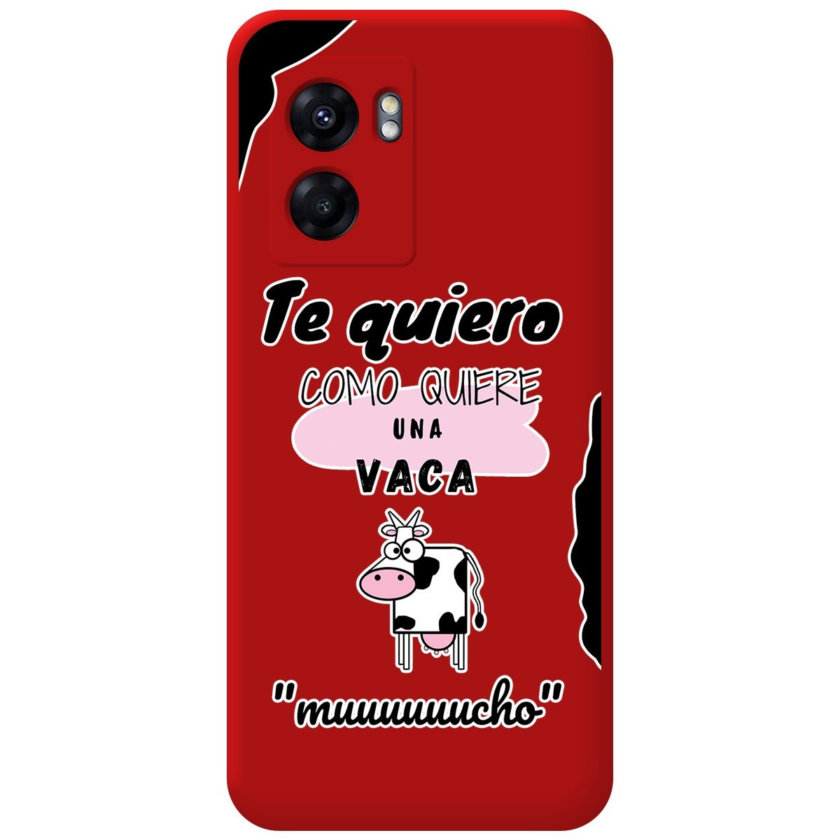 Funda Silicona Líquida Roja para Oppo A77 5G diseño Vaca Dibujos