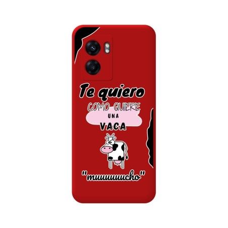 Funda Silicona Líquida Roja para Oppo A77 5G diseño Vaca Dibujos