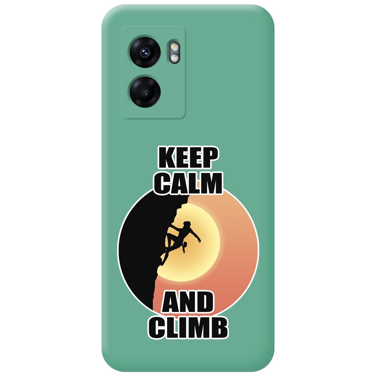 Funda Silicona Líquida Verde para Oppo A77 5G diseño Mujer Escalada Dibujos