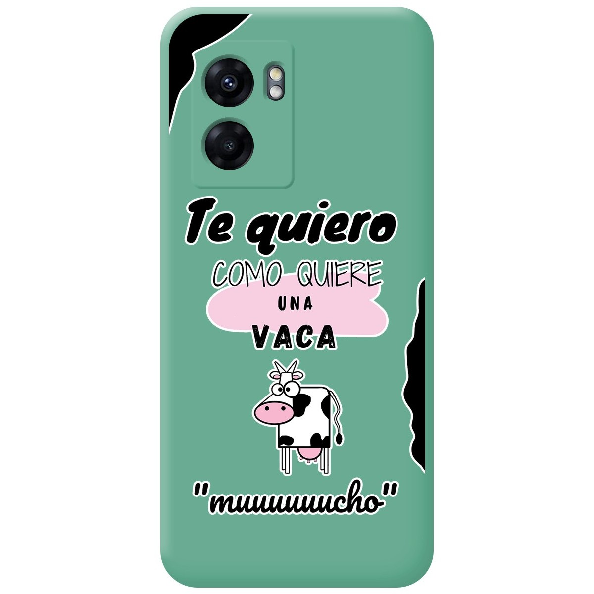 Funda Silicona Líquida Verde para Oppo A77 5G diseño Vaca Dibujos