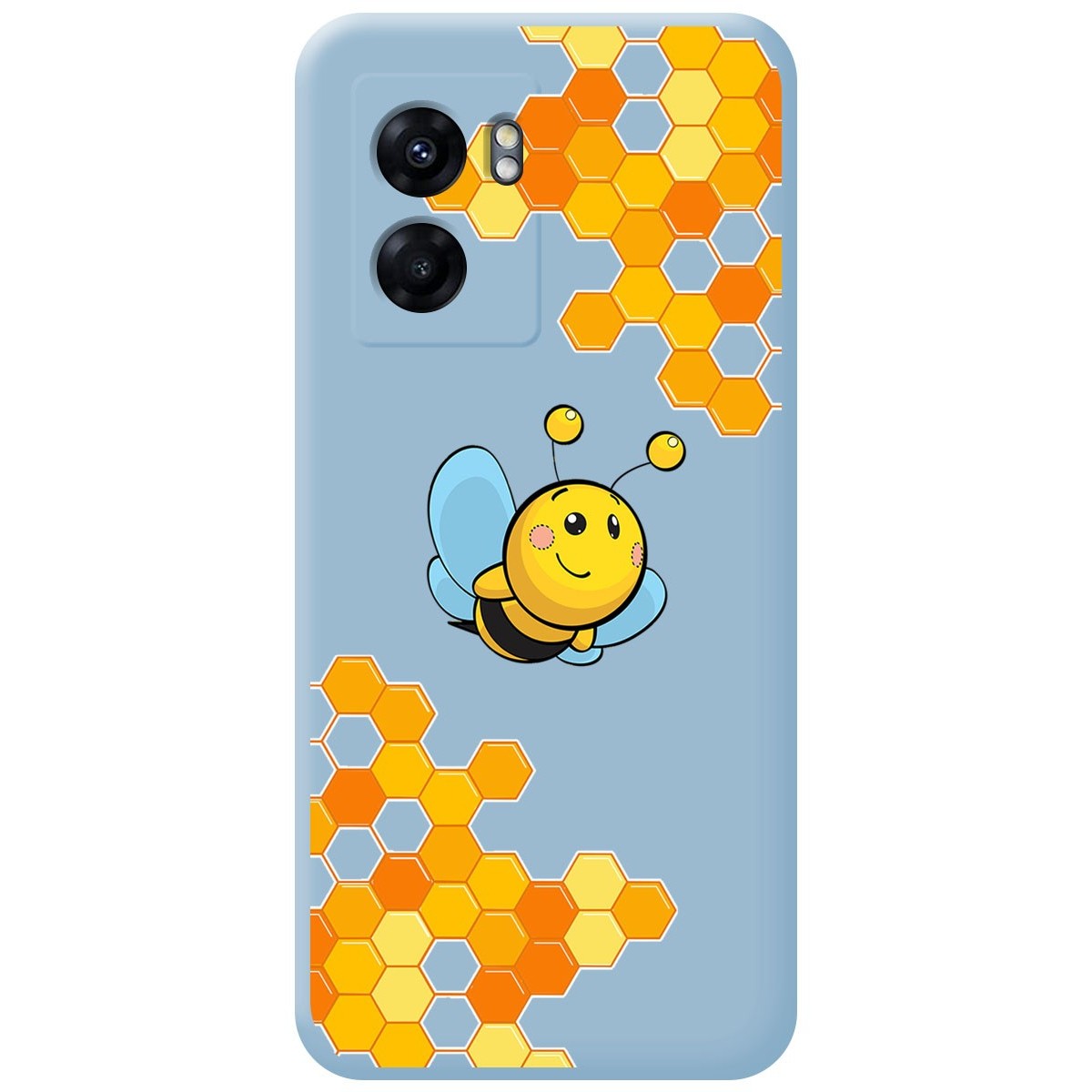 Funda Silicona Líquida Azul para Realme Narzo 50 5G diseño Abeja Dibujos