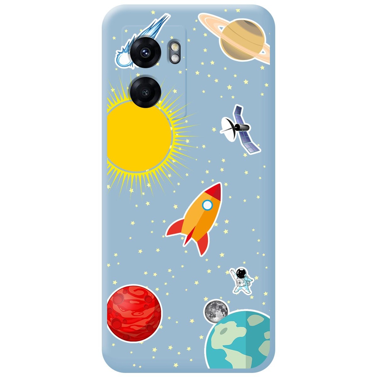 Funda Silicona Líquida Azul para Realme Narzo 50 5G diseño Espacio Dibujos