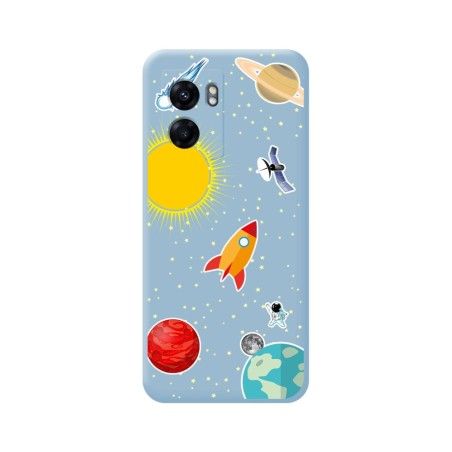 Funda Silicona Líquida Azul para Realme Narzo 50 5G diseño Espacio Dibujos