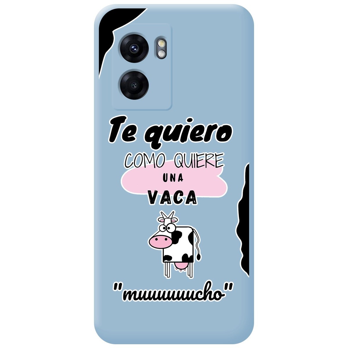 Funda Silicona Líquida Azul para Realme Narzo 50 5G diseño Vaca Dibujos
