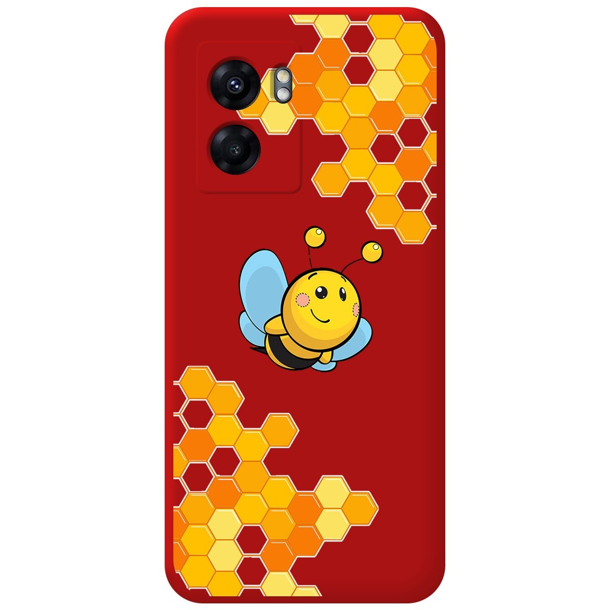Funda Silicona Líquida Roja para Realme Narzo 50 5G diseño Abeja Dibujos
