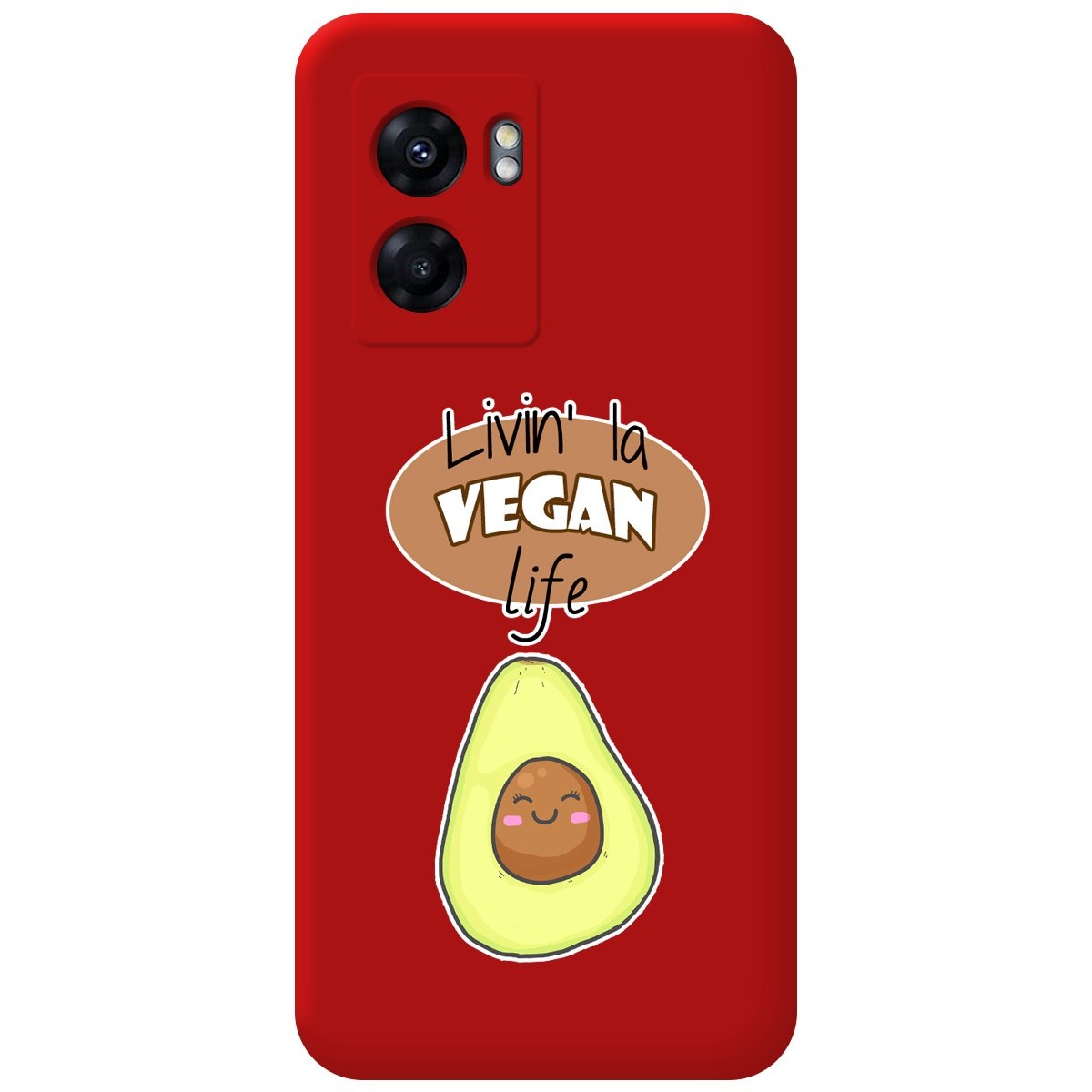 Funda Silicona Líquida Roja para Realme Narzo 50 5G diseño Vegan Life Dibujos