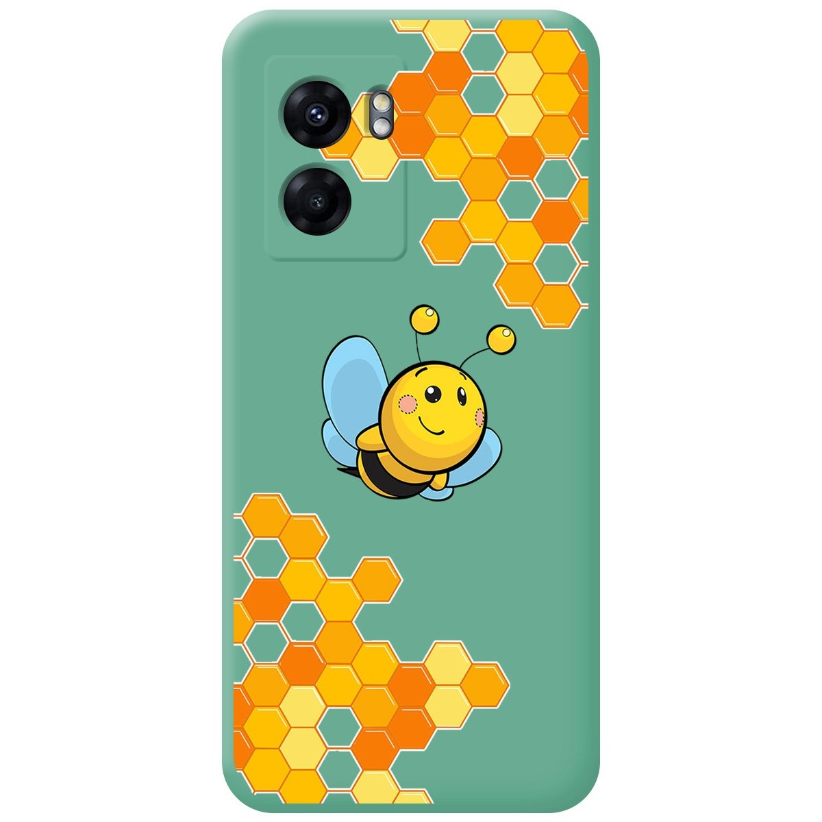 Funda Silicona Líquida Verde para Realme Narzo 50 5G diseño Abeja Dibujos