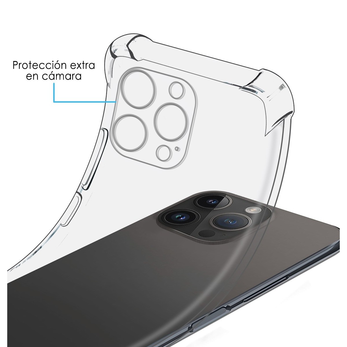 Funda Silicona Antigolpes Transparente compatible con iPhone 14 Pro Max (6.7)