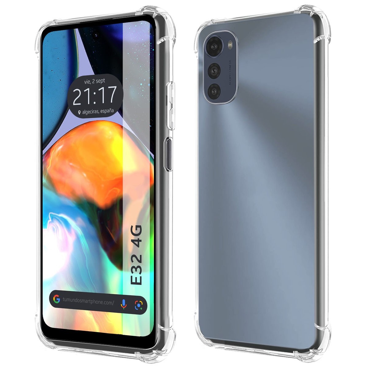 Funda Silicona Antigolpes Transparente para Motorola Moto E32 4G