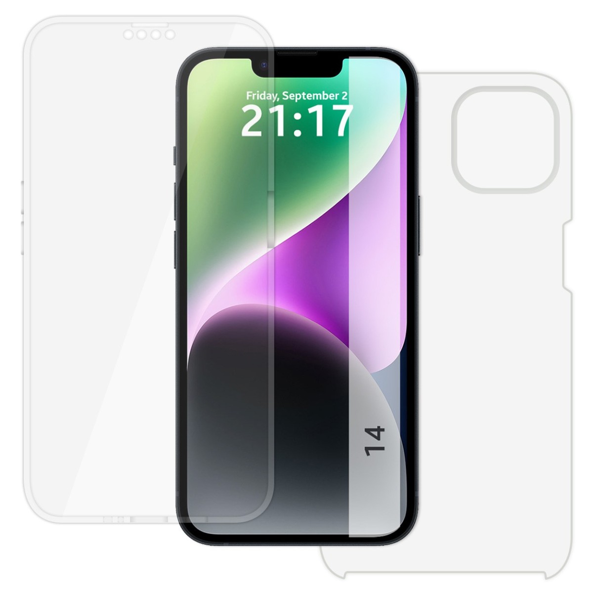 Funda Doble Transparente Pc + Tpu Full Body 360 compatible con Iphone 14 (6.1)