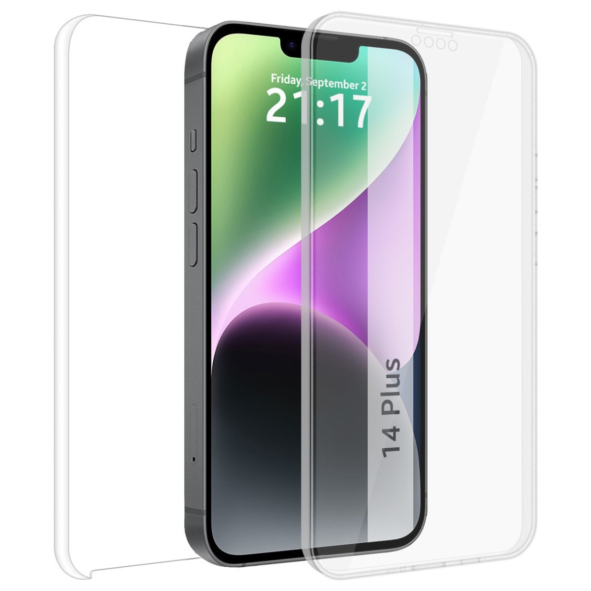 Funda Doble Transparente Pc + Tpu Full Body 360 compatible con iPhone 14 Plus (6.7)