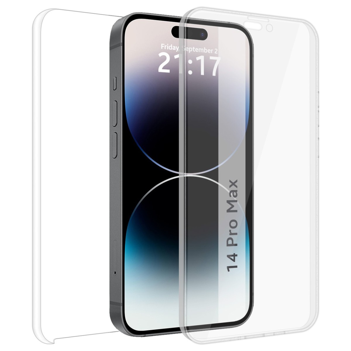 Funda Doble Transparente Pc + Tpu Full Body 360 compatible con iPhone 14 Pro Max (6.7)