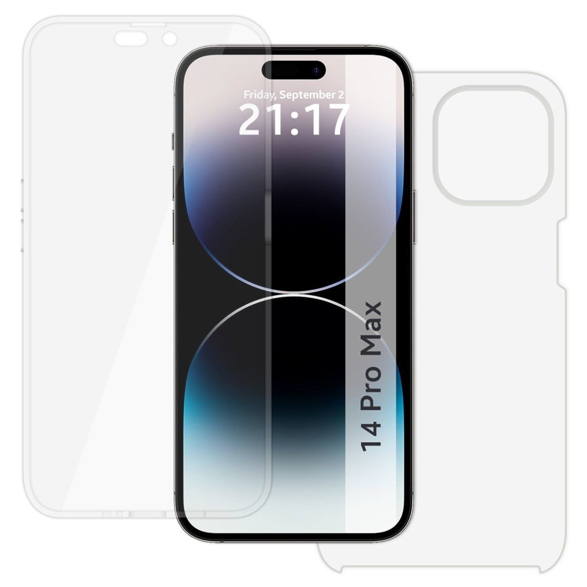 Funda Doble Transparente Pc + Tpu Full Body 360 compatible con iPhone 14 Pro Max (6.7)