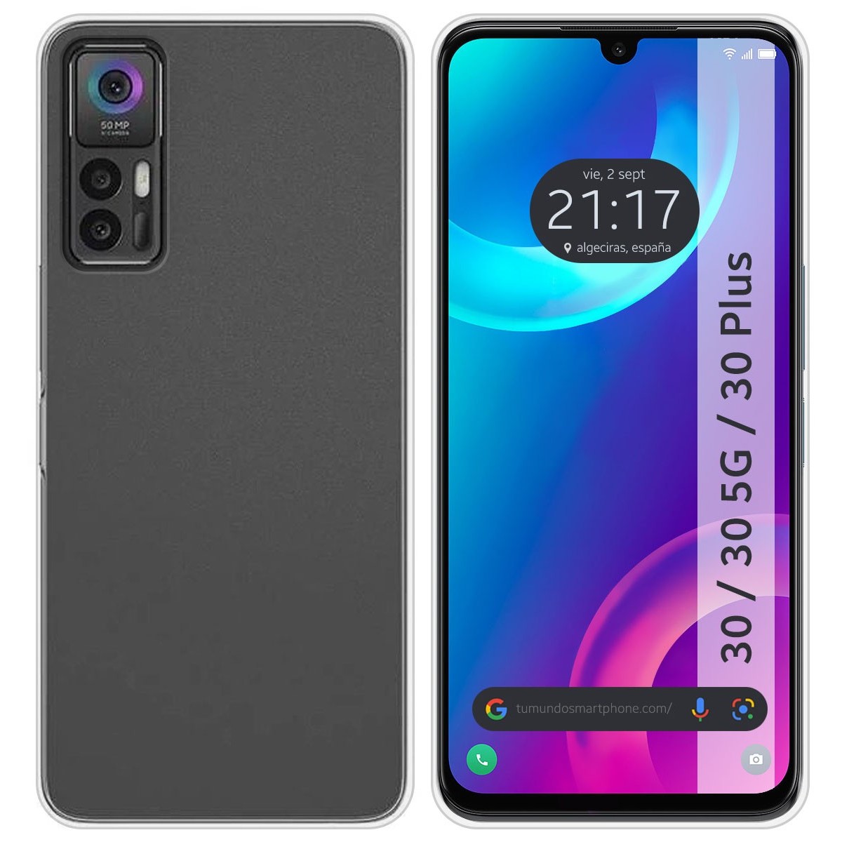 Funda Silicona Gel TPU Transparente para TCL 30 / 30 5G / 30 Plus