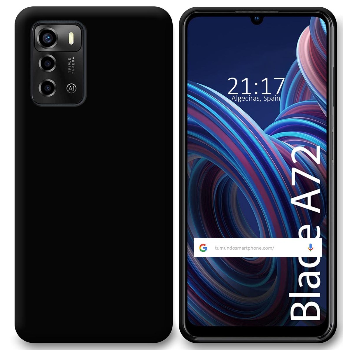 Funda Silicona Gel TPU Negra para ZTE Blade A72