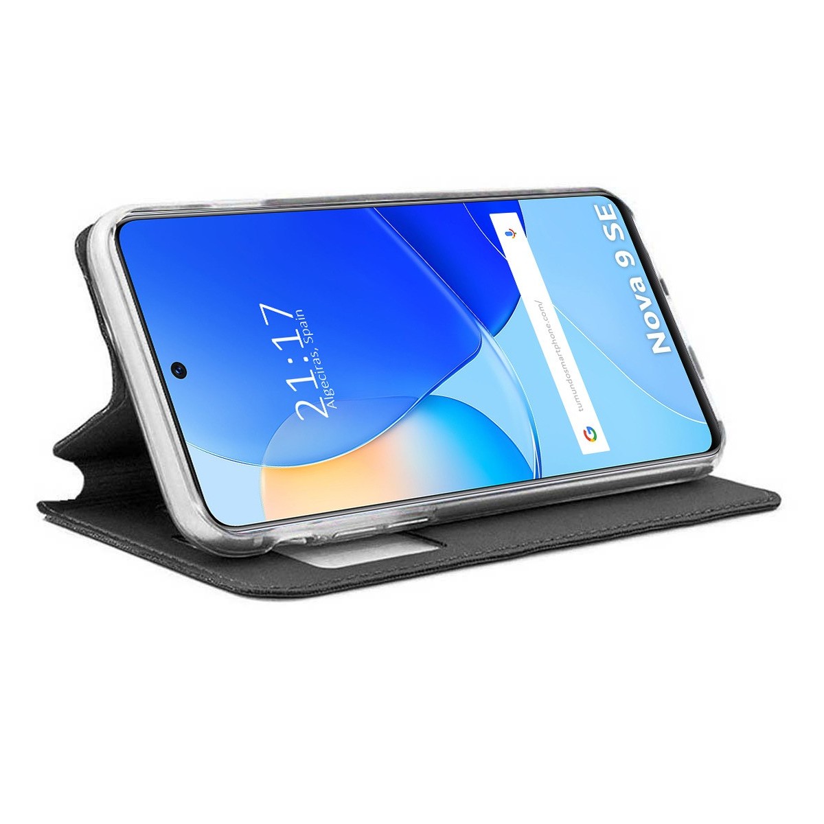 Funda Libro Soporte con Ventana para Huawei Nova 9 SE color Negra