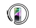 Funda Colgante Transparente compatible con iPhone 14 Plus (6.7) con Cordon Negro