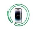 Funda Colgante Transparente compatible con iPhone 14 Pro (6.1) con Cordon Verde Agua