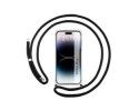 Funda Colgante Transparente compatible con iPhone 14 Pro Max (6.7) con Cordon Negro