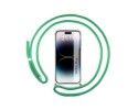 Funda Colgante Transparente compatible con iPhone 14 Pro Max (6.7) con Cordon Verde Agua