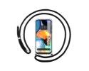 Funda Colgante Transparente para Motorola Moto E32 4G con Cordon Negro