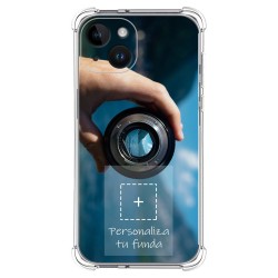 Personaliza tu Funda Silicona AntiGolpes Transparente con tu Fotografía compatible con iPhone 14 (6.1) Dibujo Personalizada
