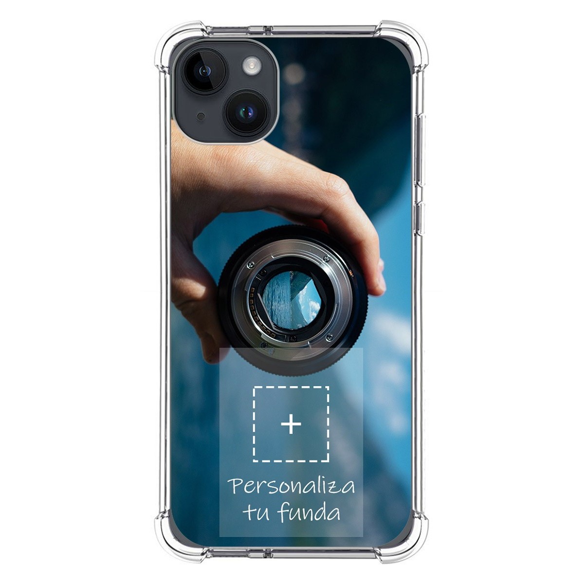 Personaliza tu Funda Silicona AntiGolpes Transparente con tu Fotografía compatible con iPhone 14 Plus (6.7) Dibujo Personalizada