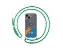 Personaliza tu Funda Colgante Transparente compatible con iPhone 14 Plus (6.7) con Cordon Verde Agua Dibujo Personalizada