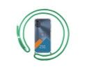Personaliza tu Funda Colgante Transparente para Motorola Moto E32 4G con Cordon Verde Agua Dibujo Personalizada
