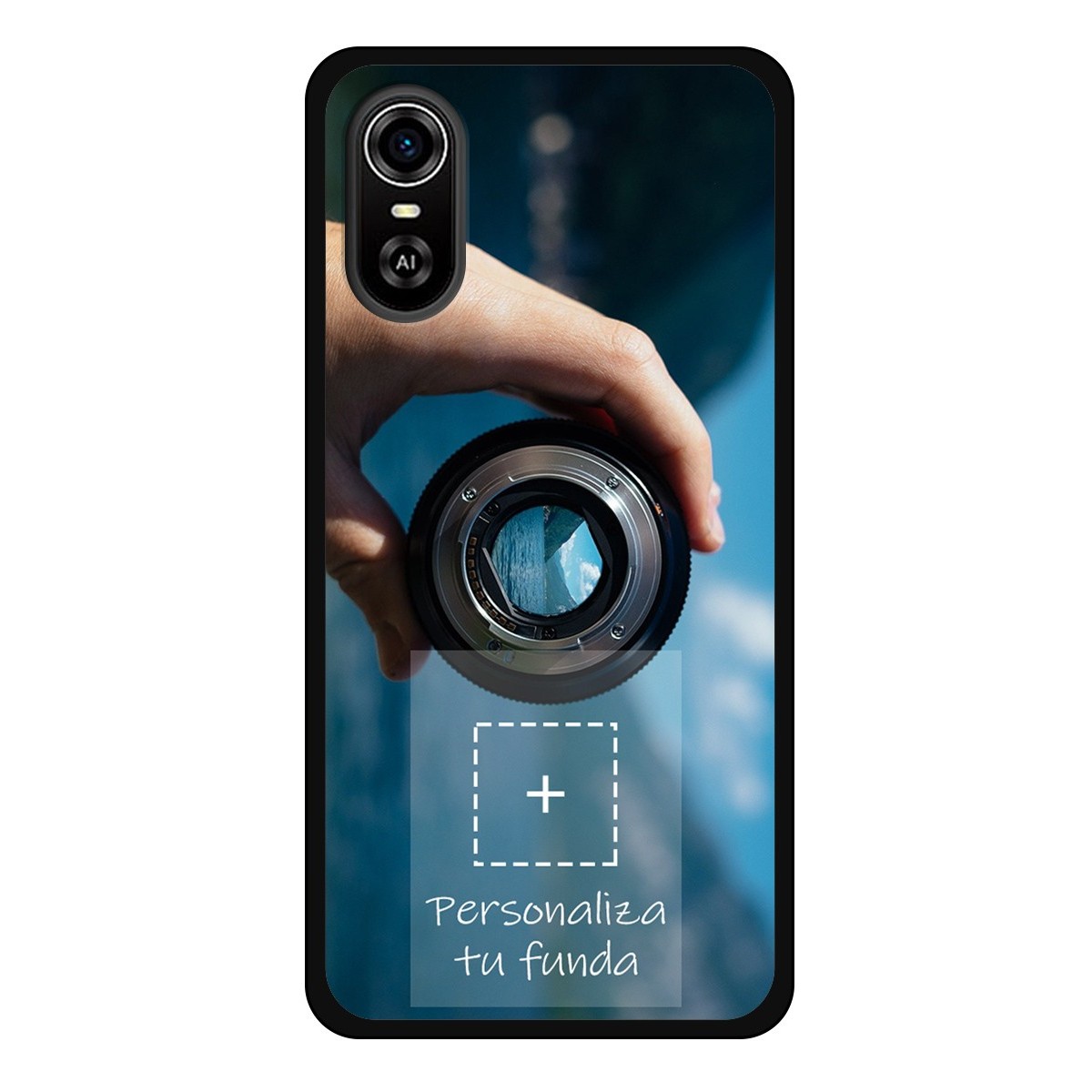 Personaliza tu Funda Silicona Gel Tpu Negra con tu Fotografia para ZTE Blade A31 Plus Dibujo Personalizada