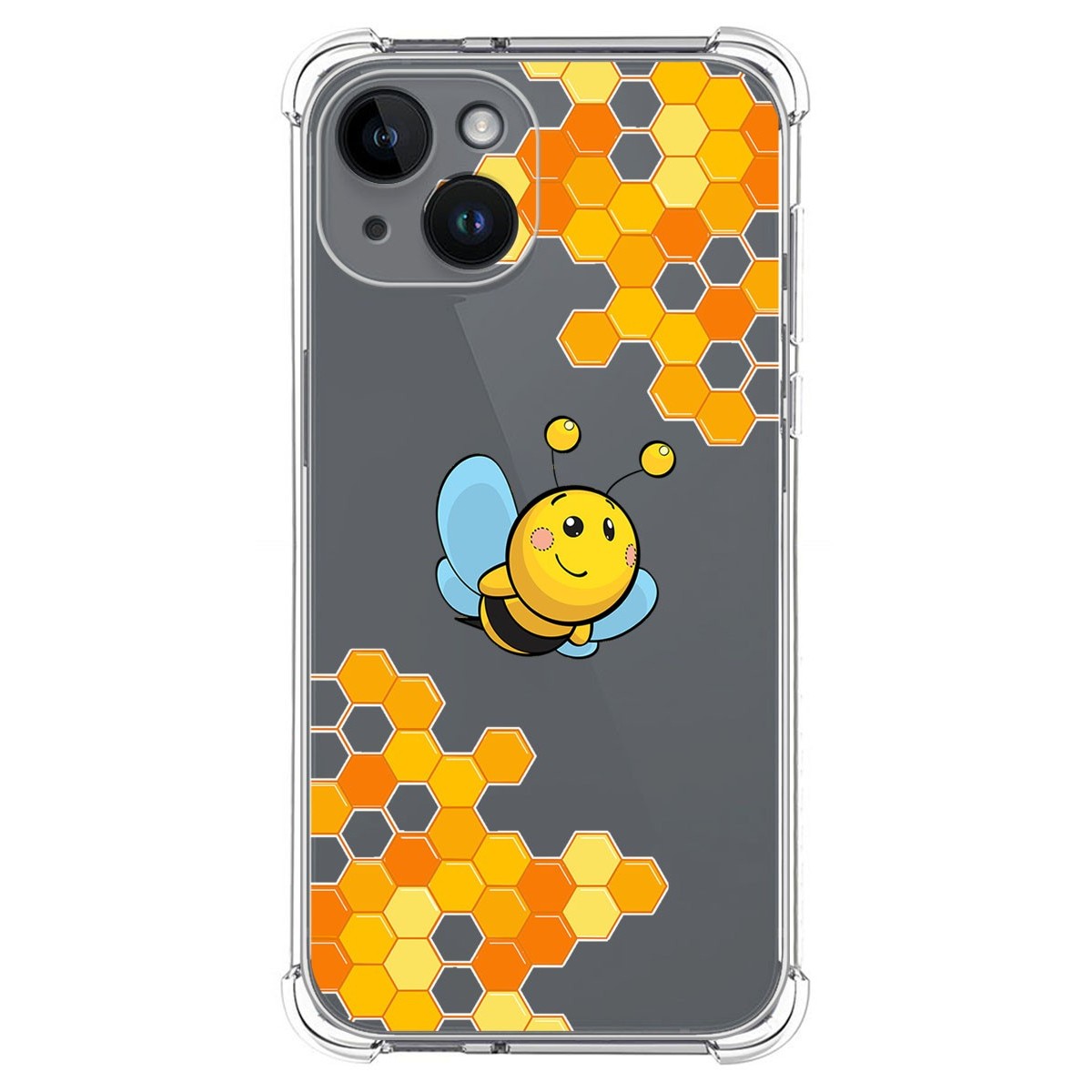 Funda Silicona Antigolpes compatible con iPhone 14 (6.1) diseño Abeja Dibujos