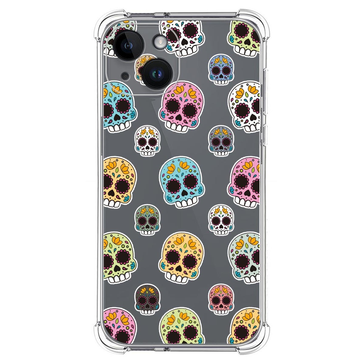 Funda Silicona Antigolpes compatible con iPhone 14 (6.1) diseño Catrina Dibujos