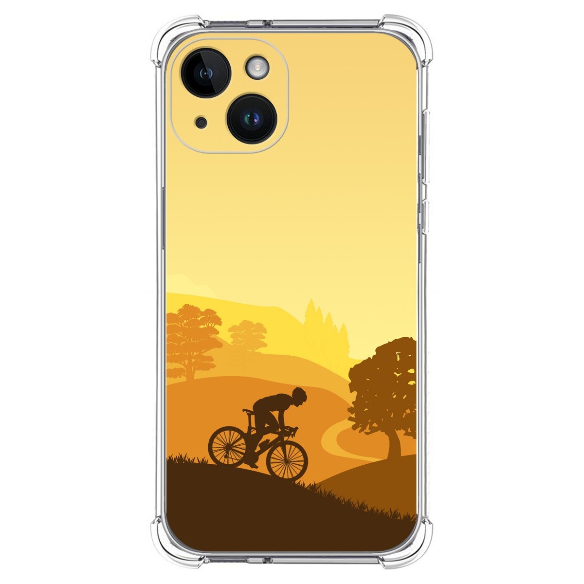 Funda Silicona Antigolpes compatible con iPhone 14 (6.1) diseño Ciclista Dibujos