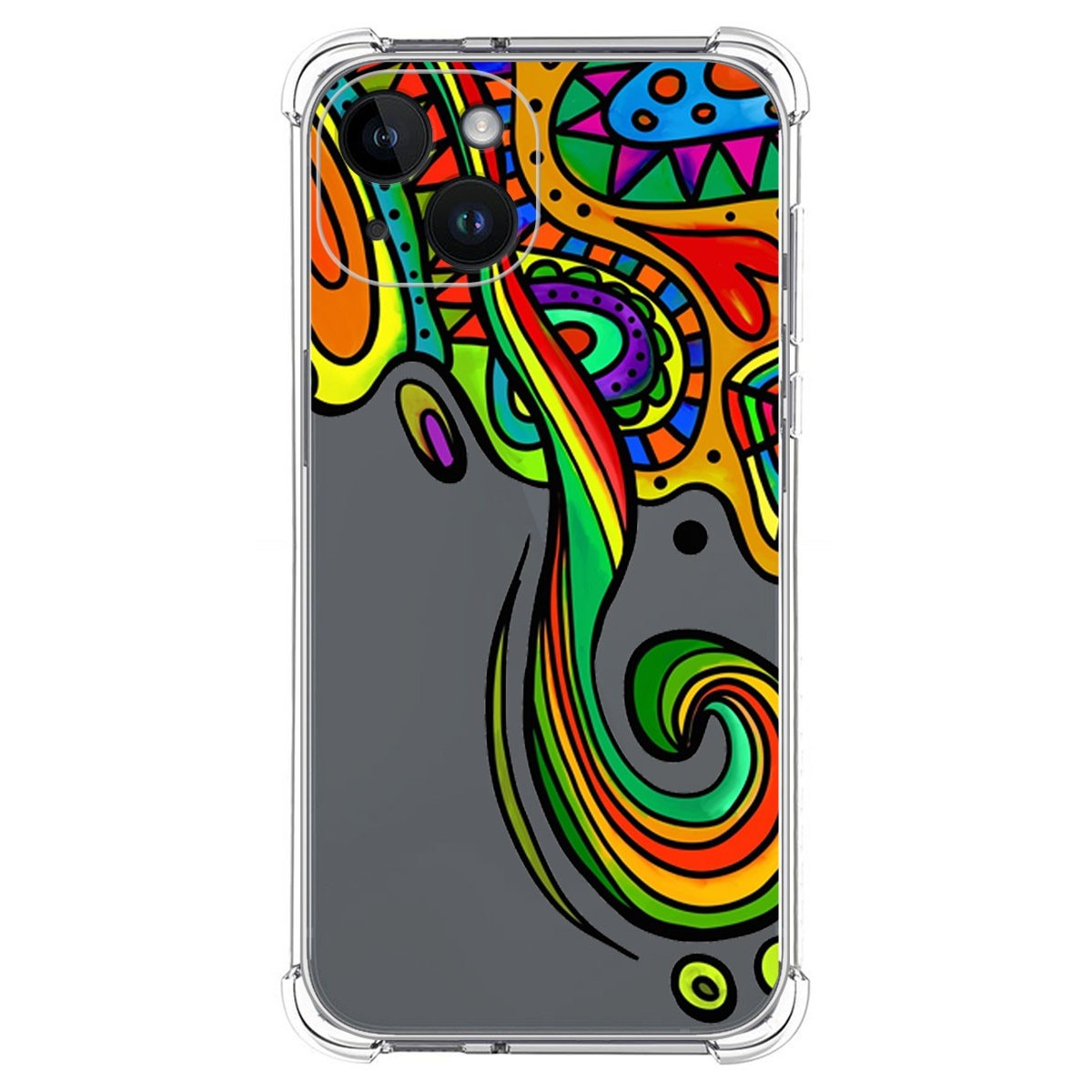 Funda Silicona Antigolpes compatible con iPhone 14 (6.1) diseño Colores Dibujos